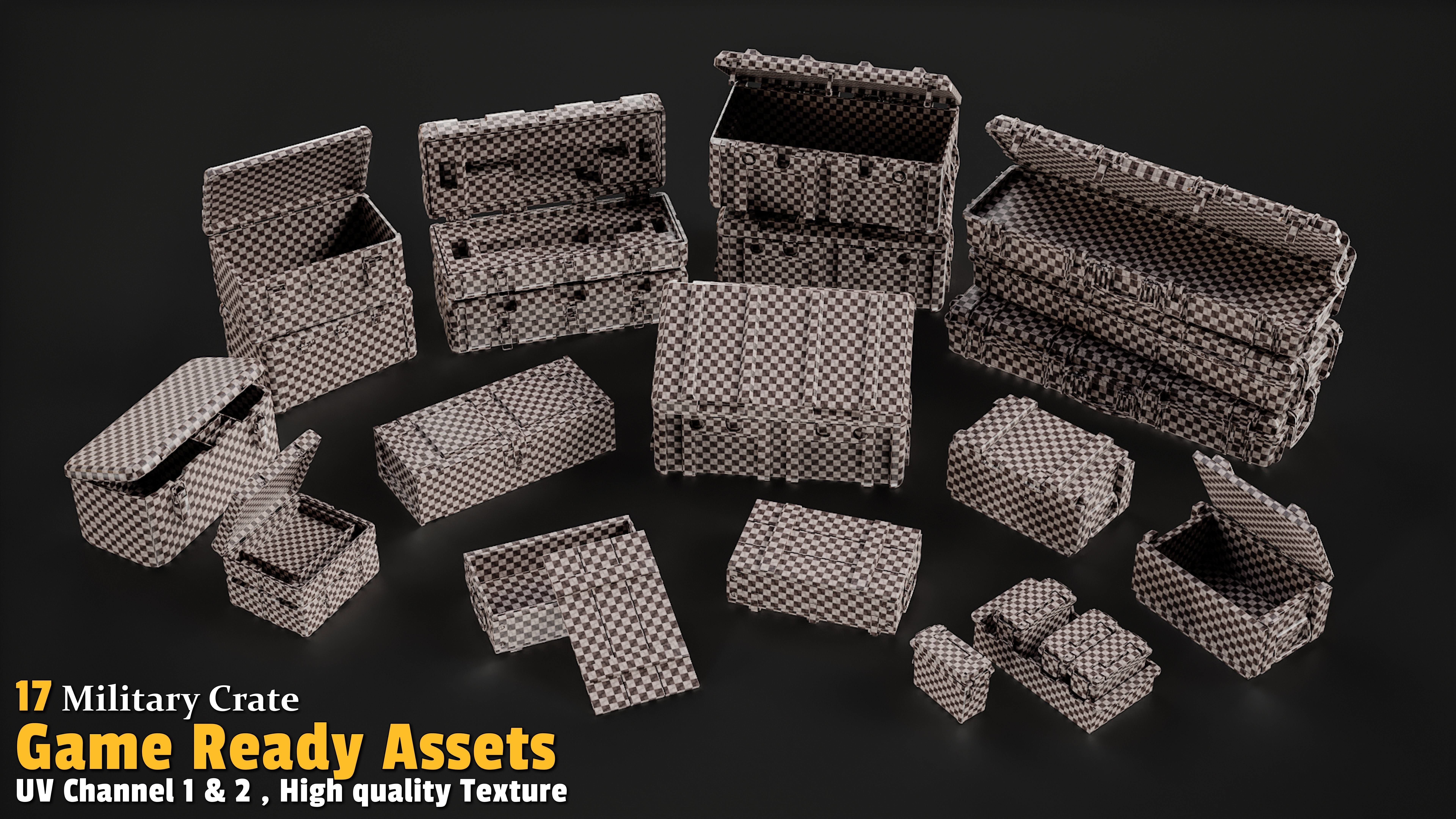 17 Crate Game Asset 3D model_4