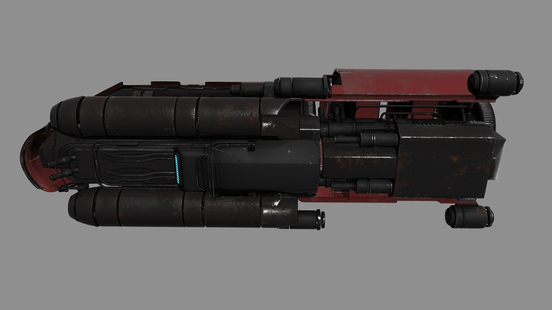 Diesel Punk Train Low-poly 3D model_4