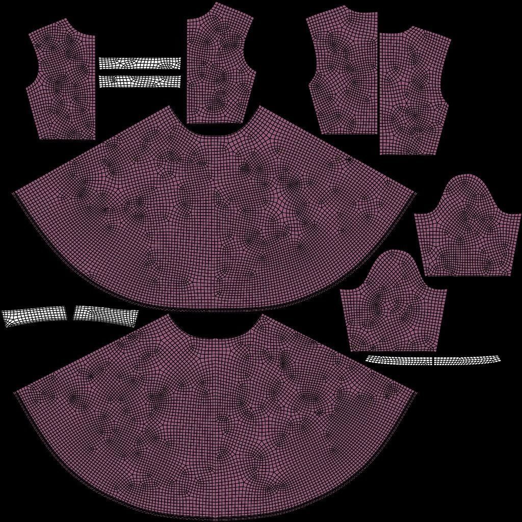 Mustard collar Flare formal dress - office gown 3D model_15