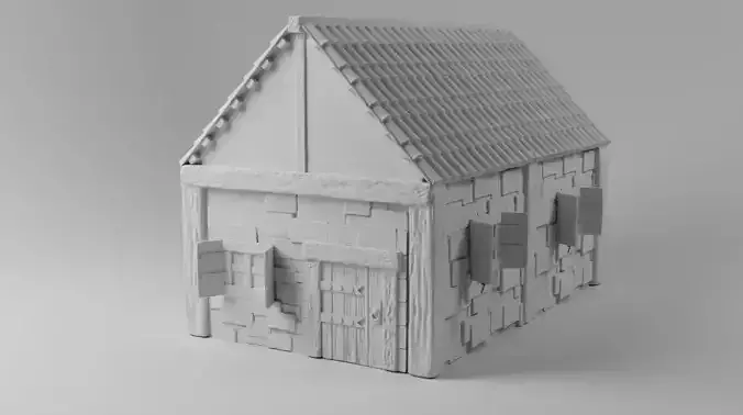 Medieval House 3D Model for DnD 3D Printing