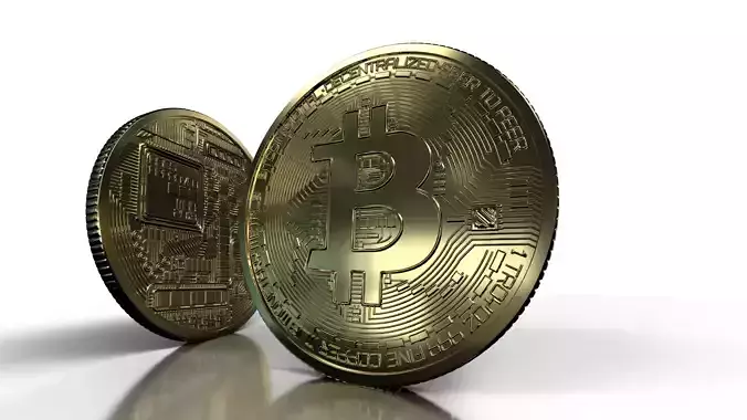 High Detail Bitcoin Model GOLD