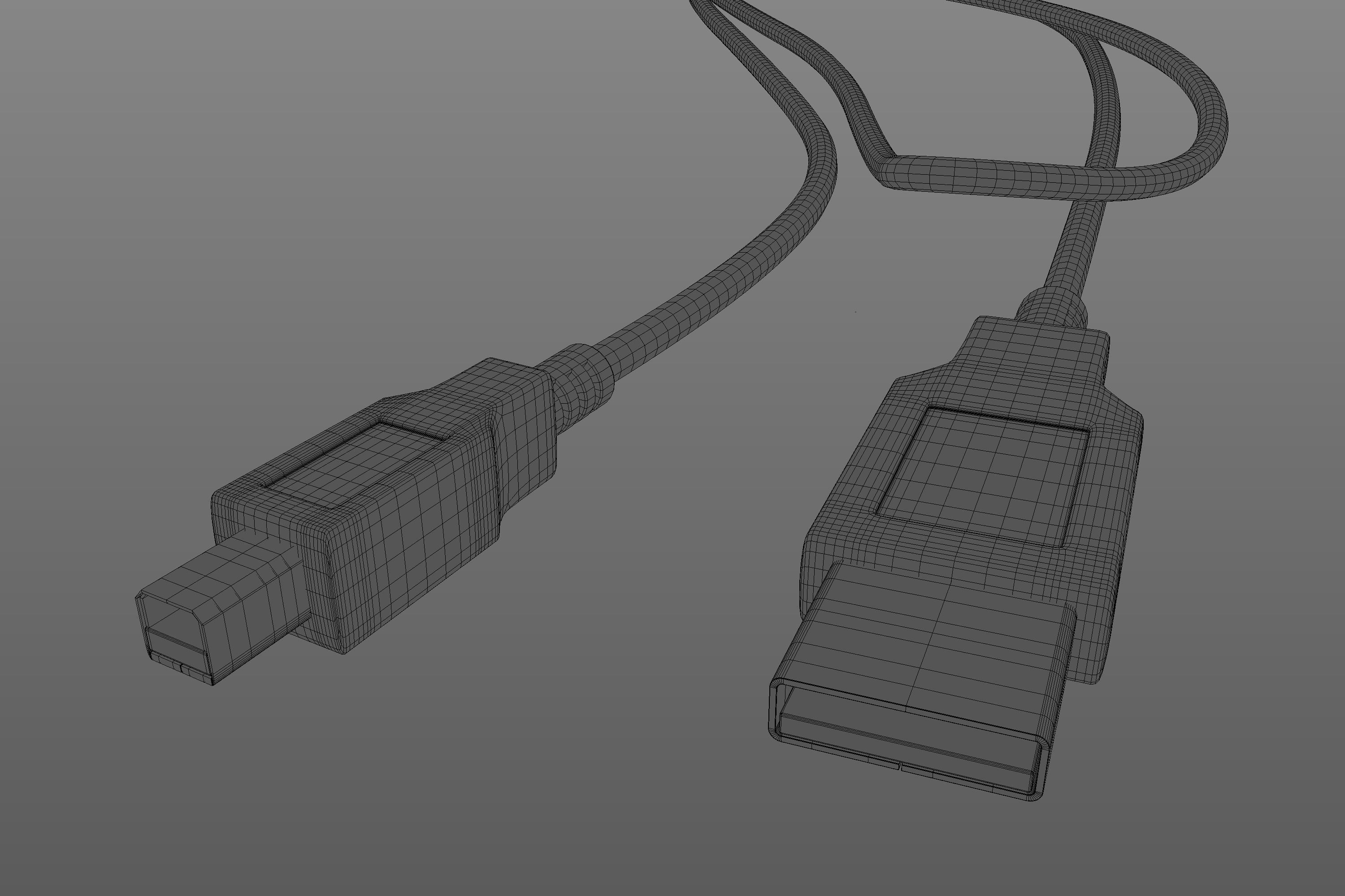 Cable USB 3D model_6