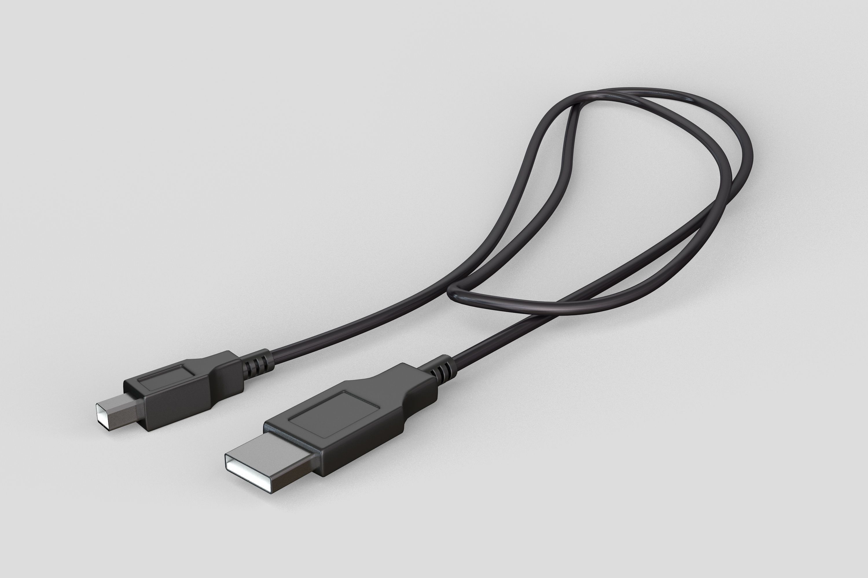 Cable USB 3D model_1