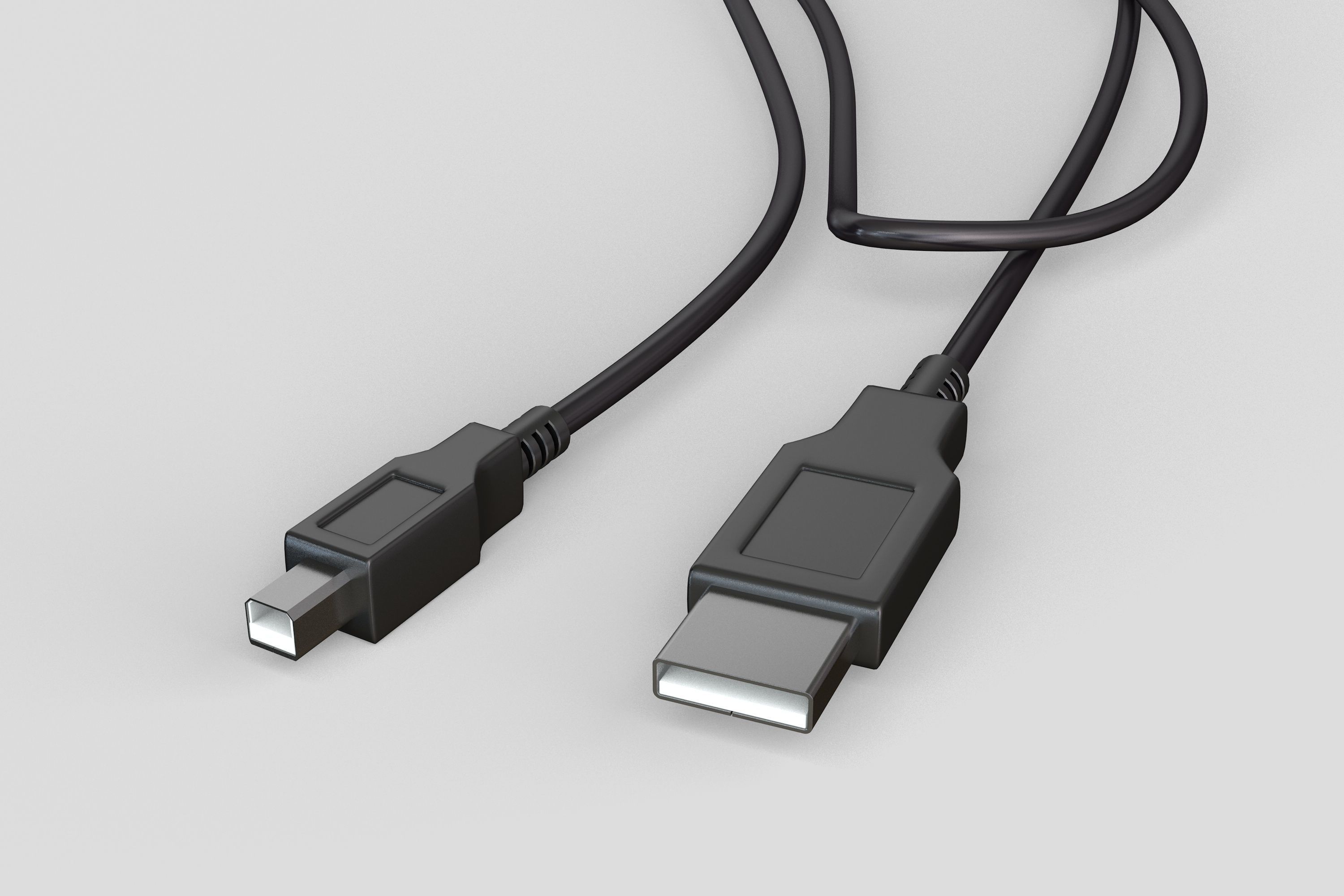 Cable USB 3D model_2