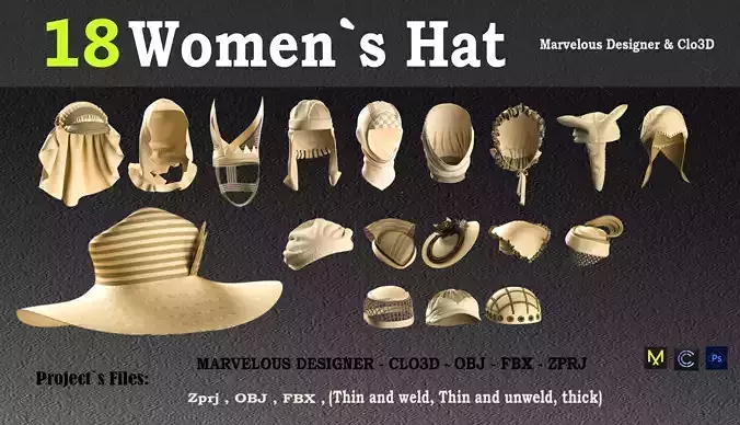 18 Women Hat pack