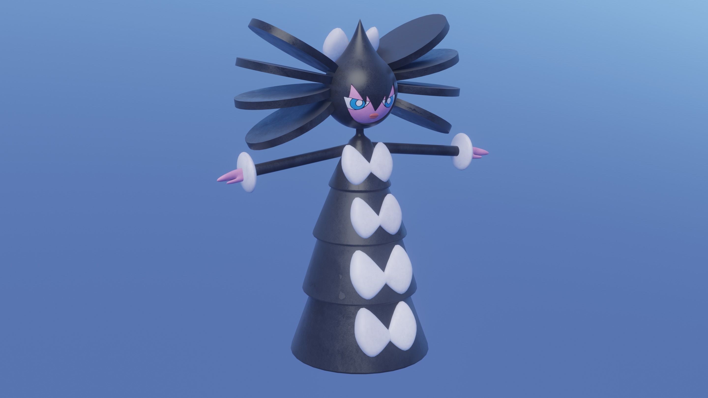 Pokemon Gothitelle and Shiny version  3D model_1