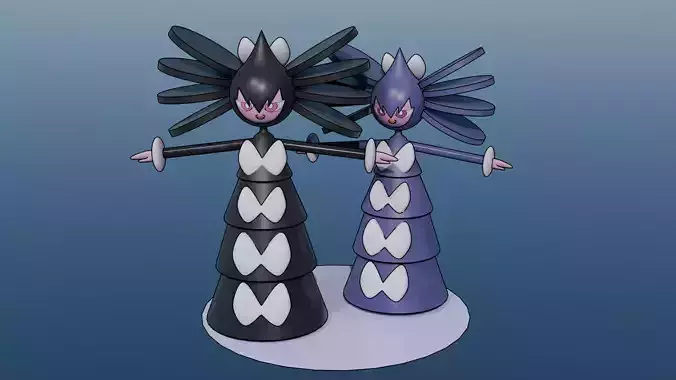 Pokemon Gothitelle and Shiny version  3D model
