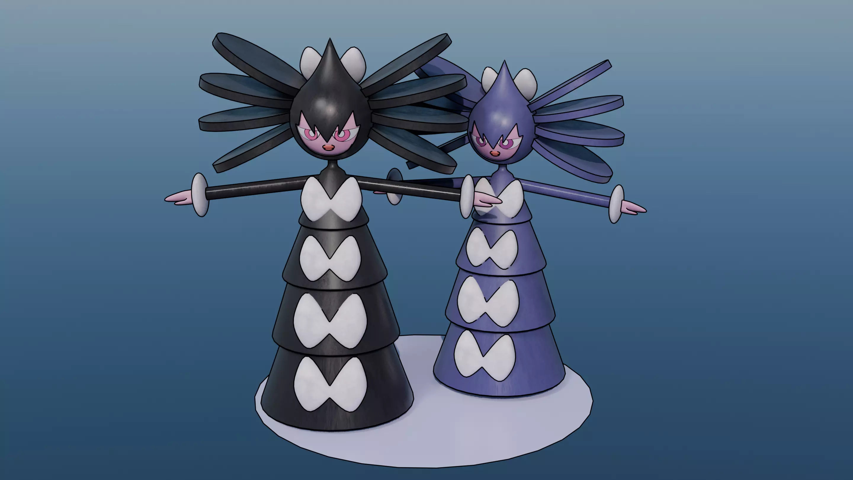 Pokemon Gothitelle and Shiny version  3D model_0