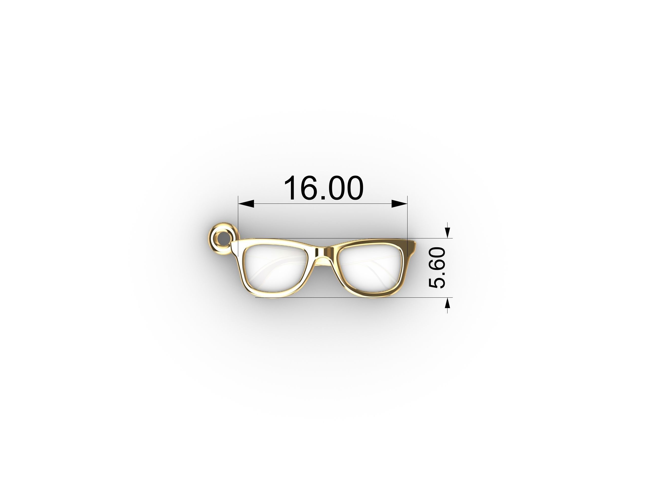 glasses pendant in 3D model 3D print model_1