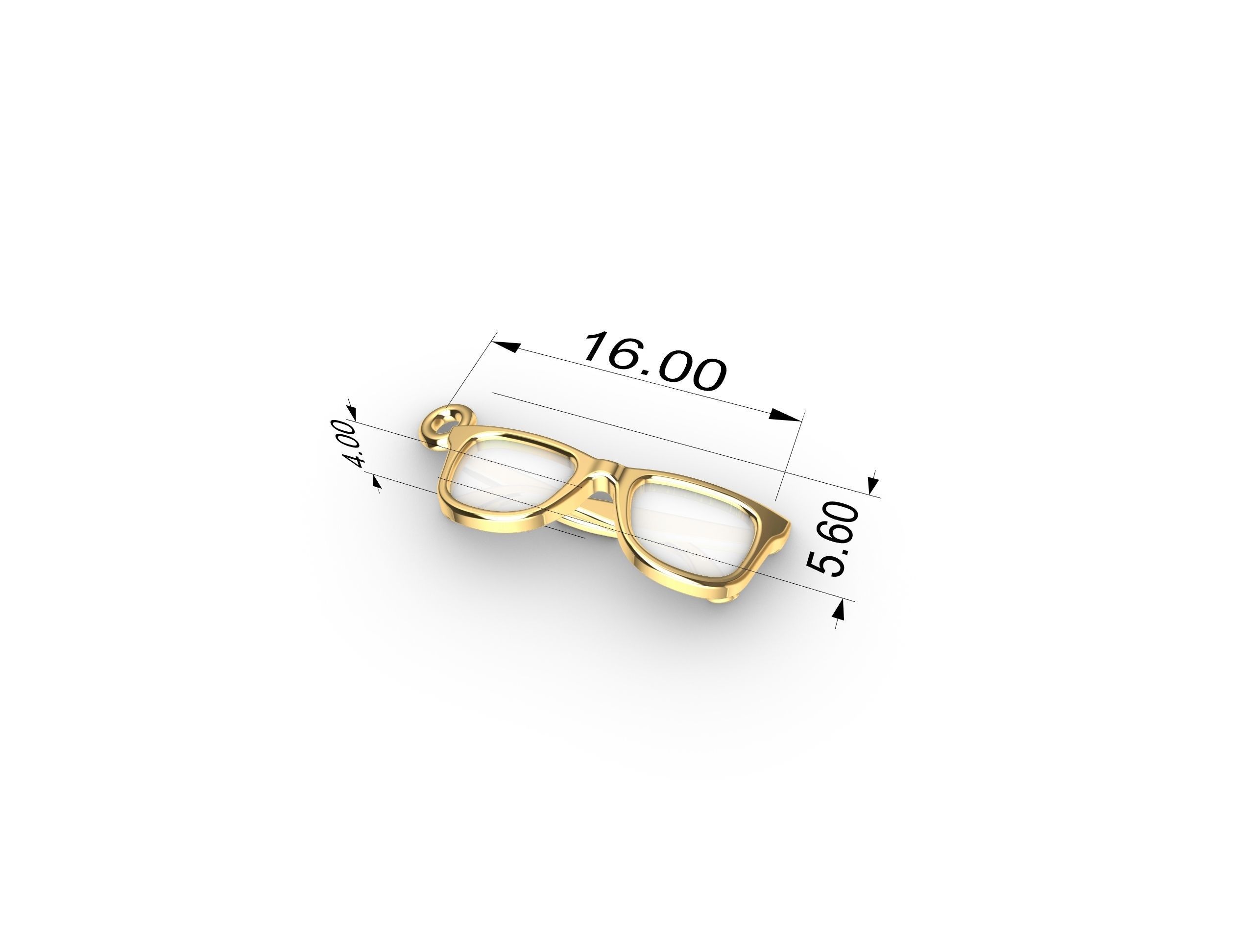 glasses pendant in 3D model 3D print model_3