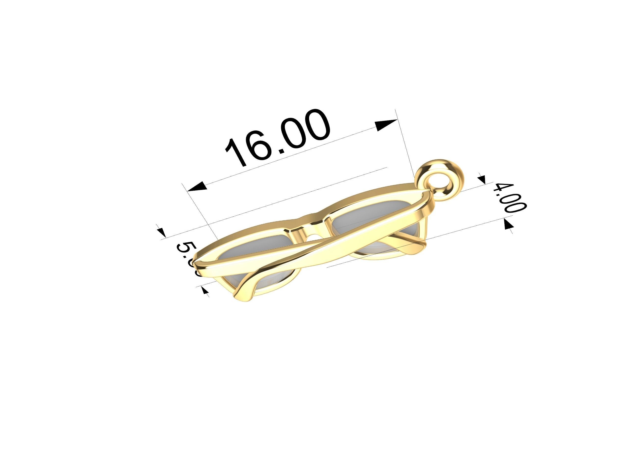 glasses pendant in 3D model 3D print model_2