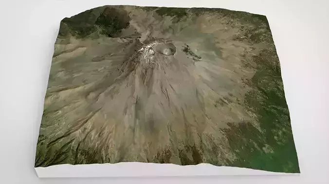 Mountain landscape Volcano Popocatepetl Mexico 3D model
