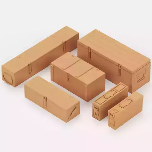 German ammo box set 3D print model