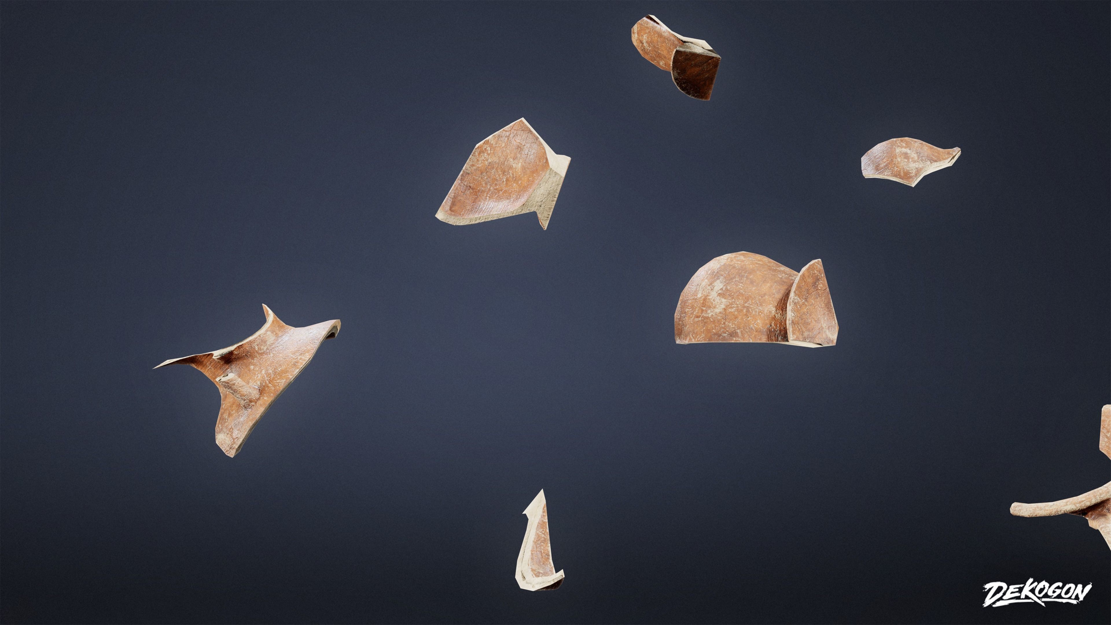 Ancient Treasures - Broken Clay Pot 01 - LOW POLY Low-poly 3D model_3