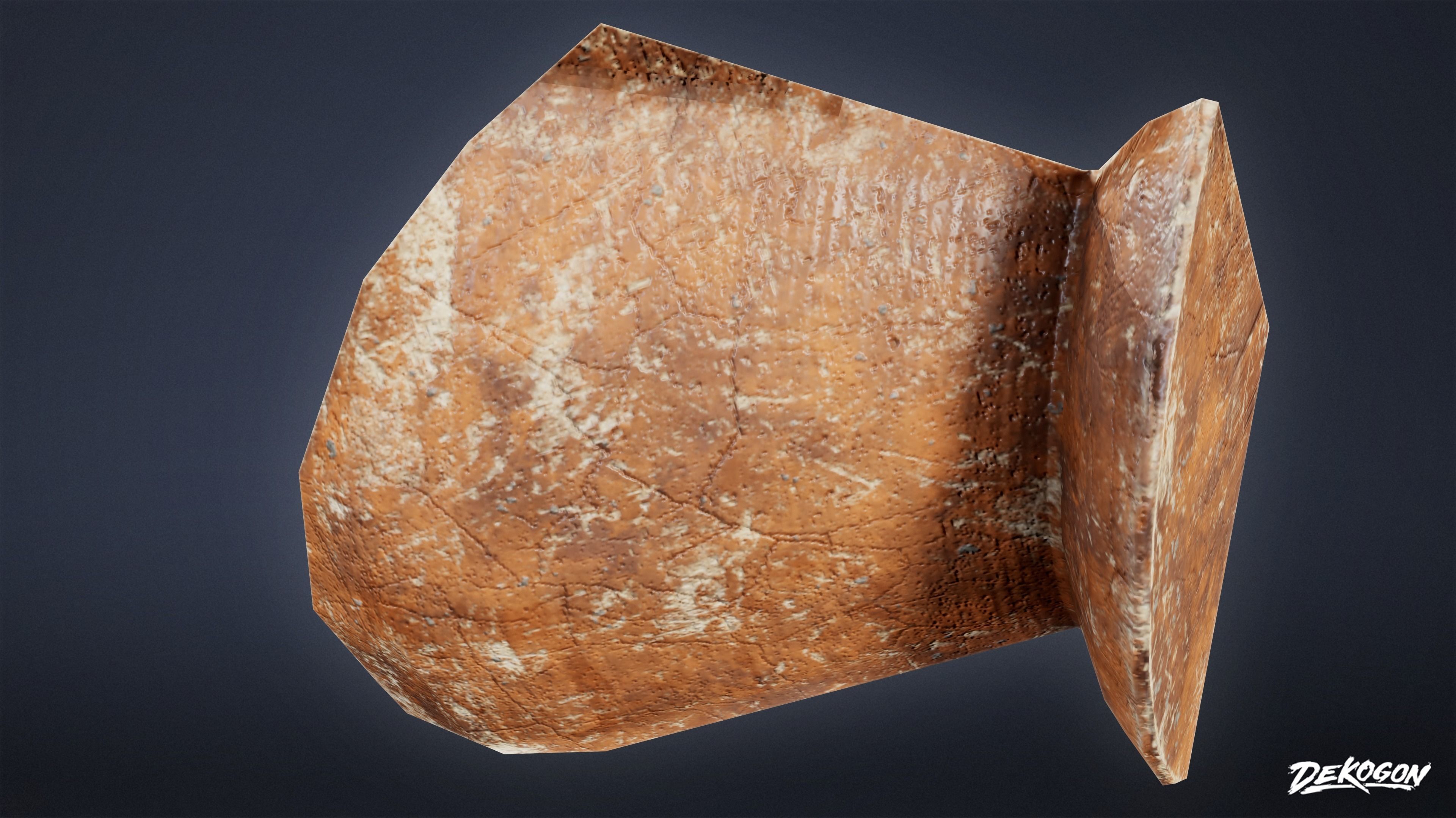 Ancient Treasures - Broken Clay Pot 01 - LOW POLY Low-poly 3D model_10