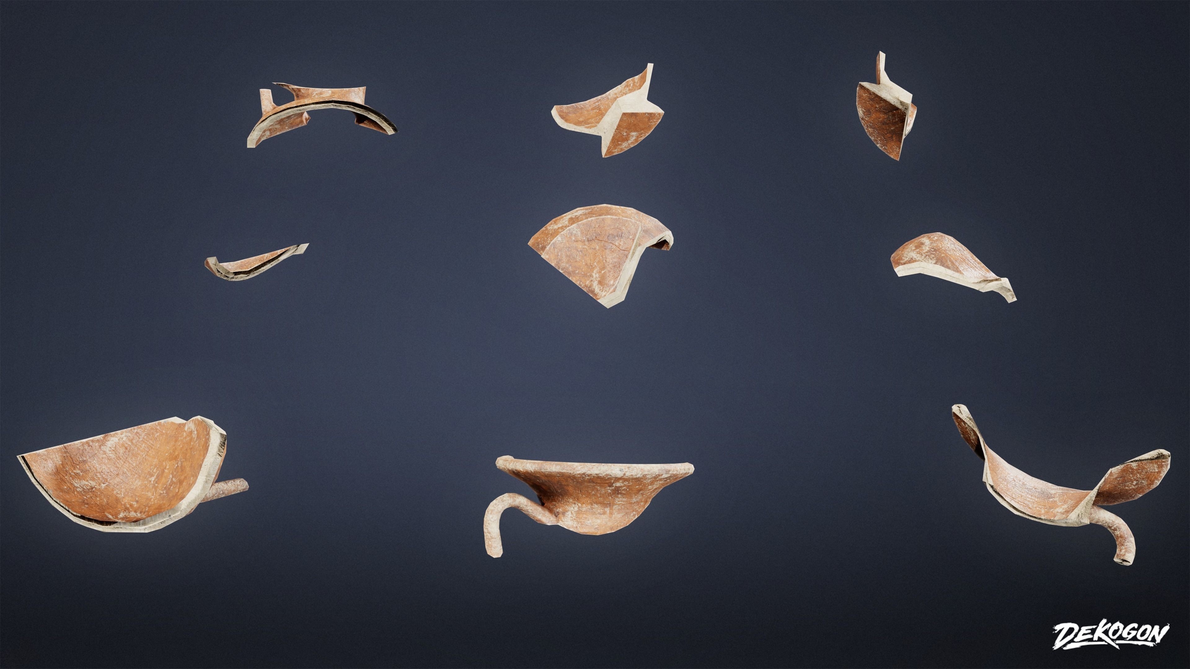 Ancient Treasures - Broken Clay Pot 01 - LOW POLY Low-poly 3D model_1