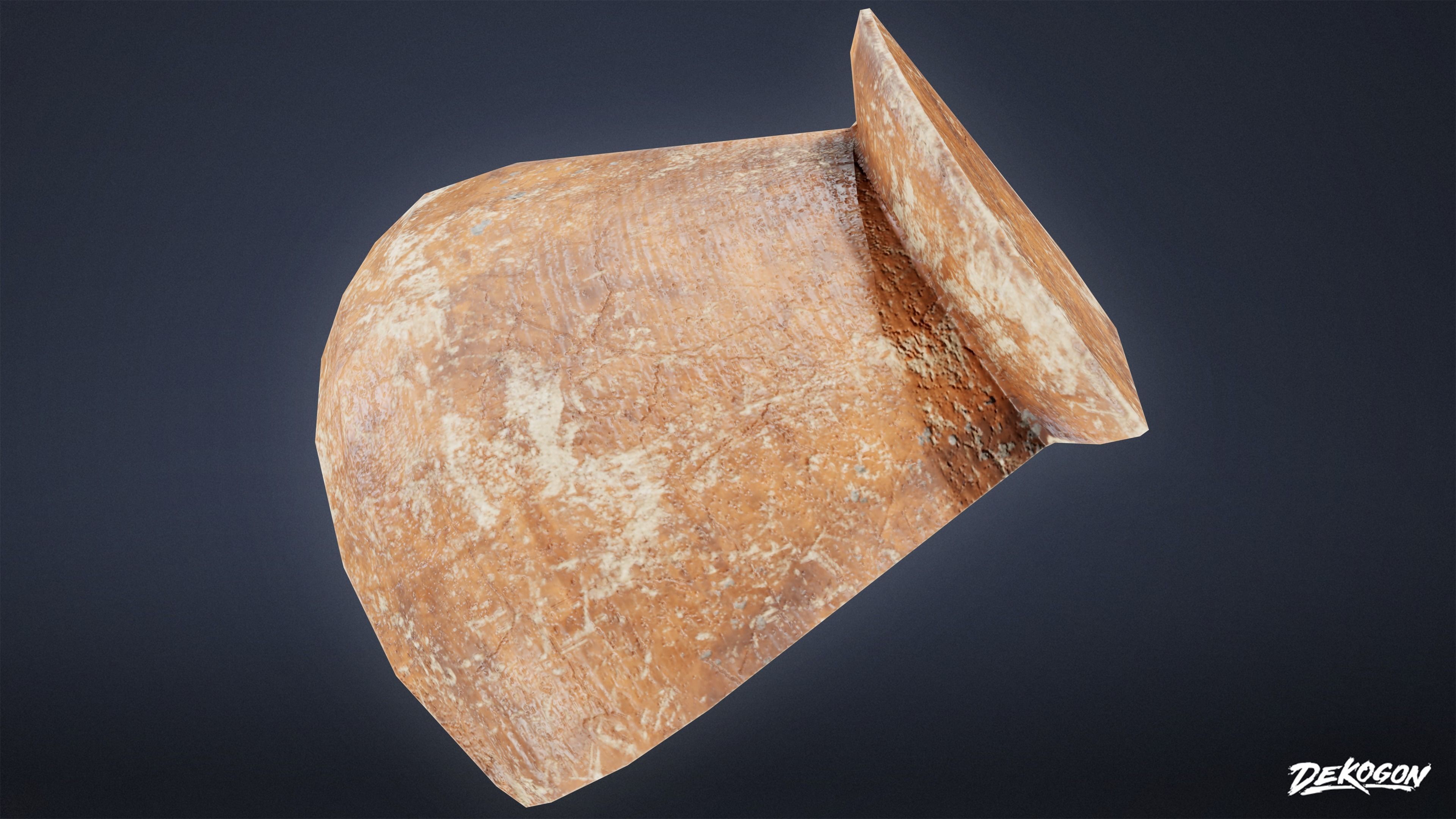 Ancient Treasures - Broken Clay Pot 01 - LOW POLY Low-poly 3D model_8