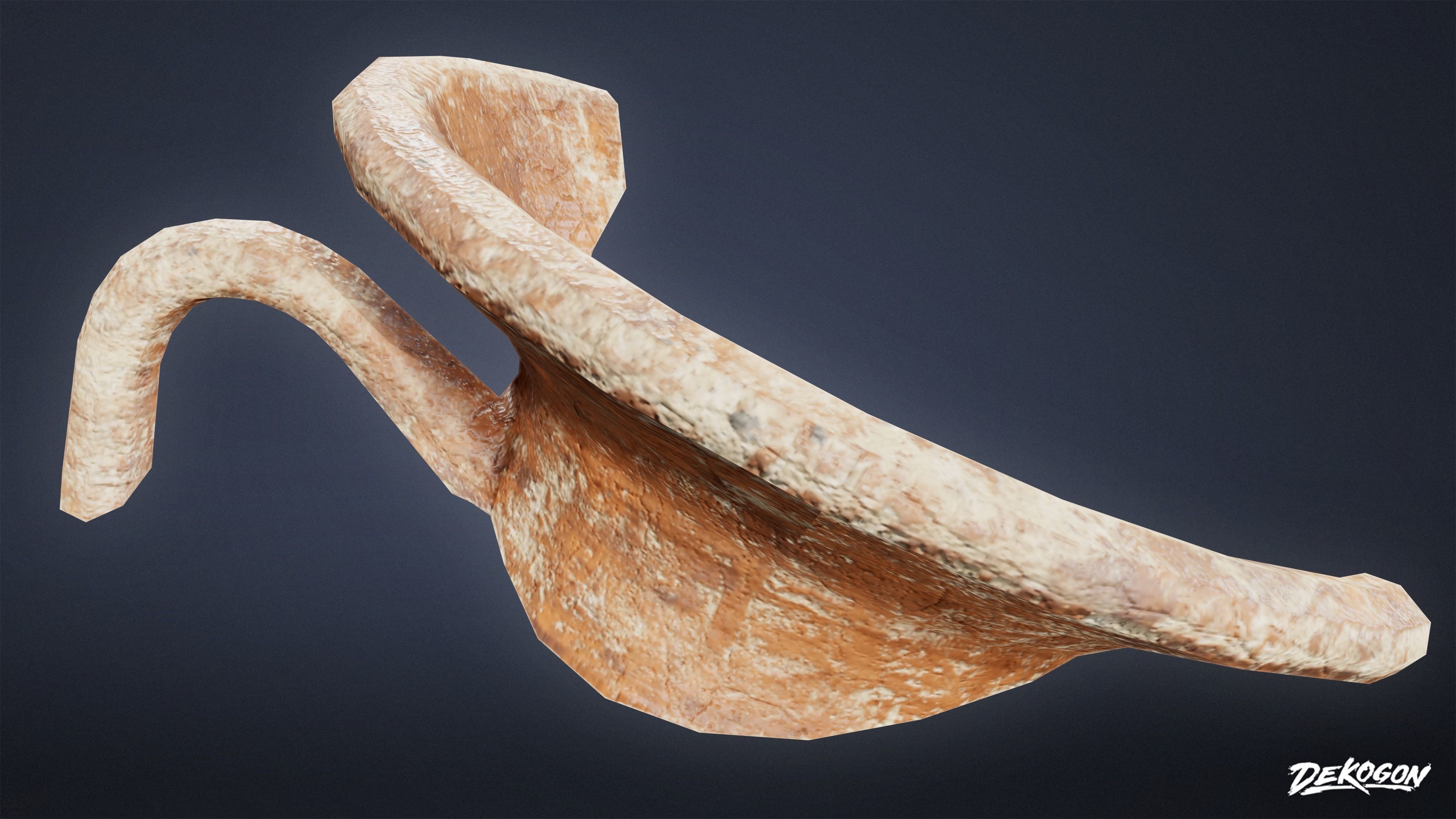 Ancient Treasures - Broken Clay Pot 01 - LOW POLY Low-poly 3D model_5