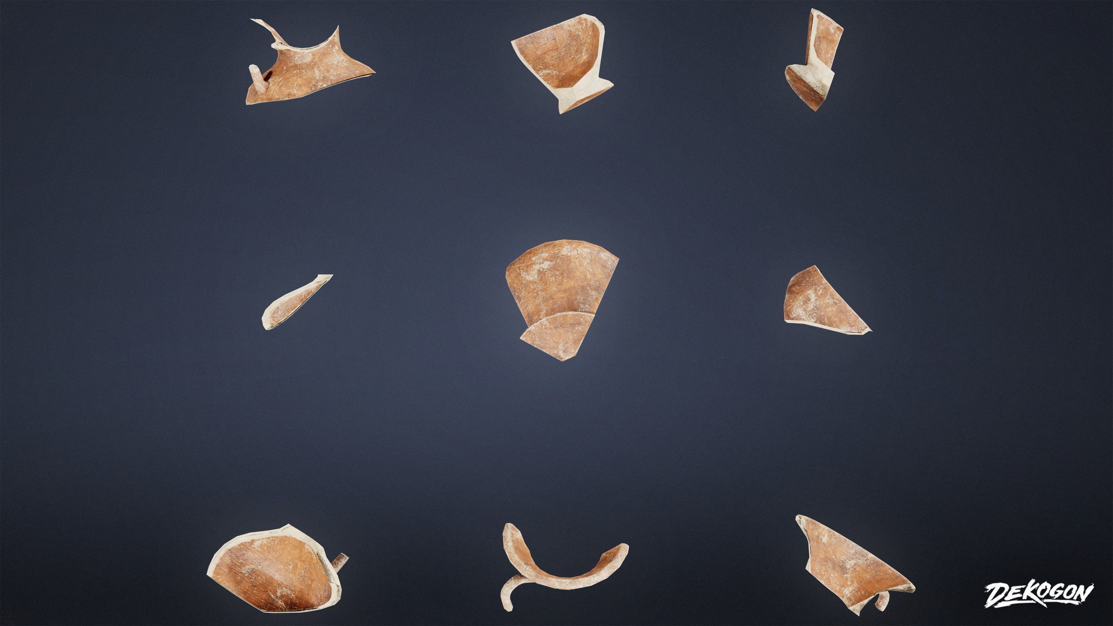 Ancient Treasures - Broken Clay Pot 01 - LOW POLY Low-poly 3D model_2