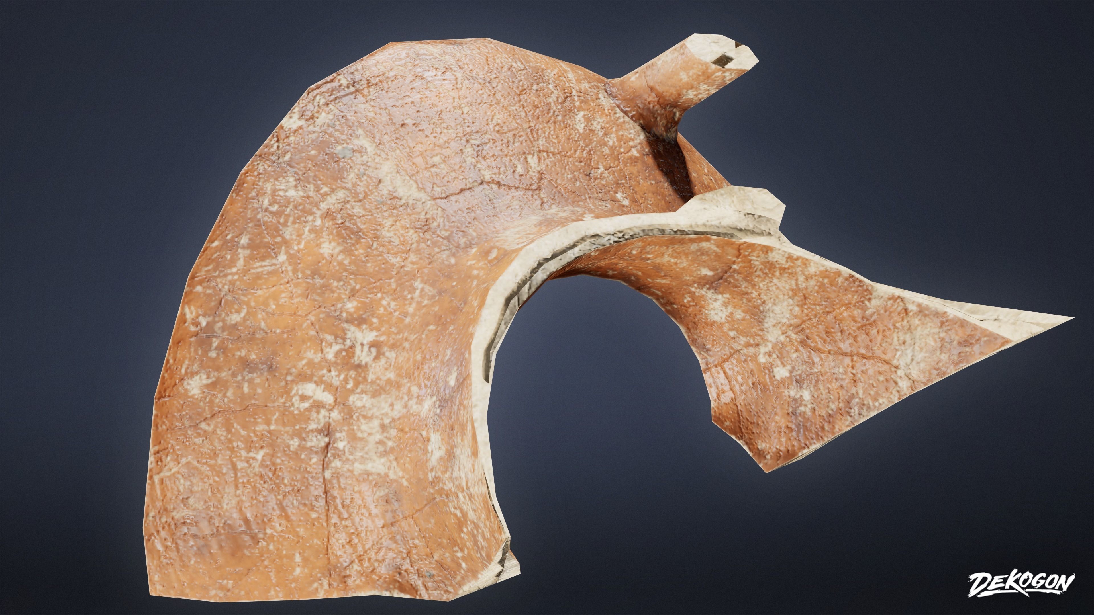 Ancient Treasures - Broken Clay Pot 01 - LOW POLY Low-poly 3D model_12