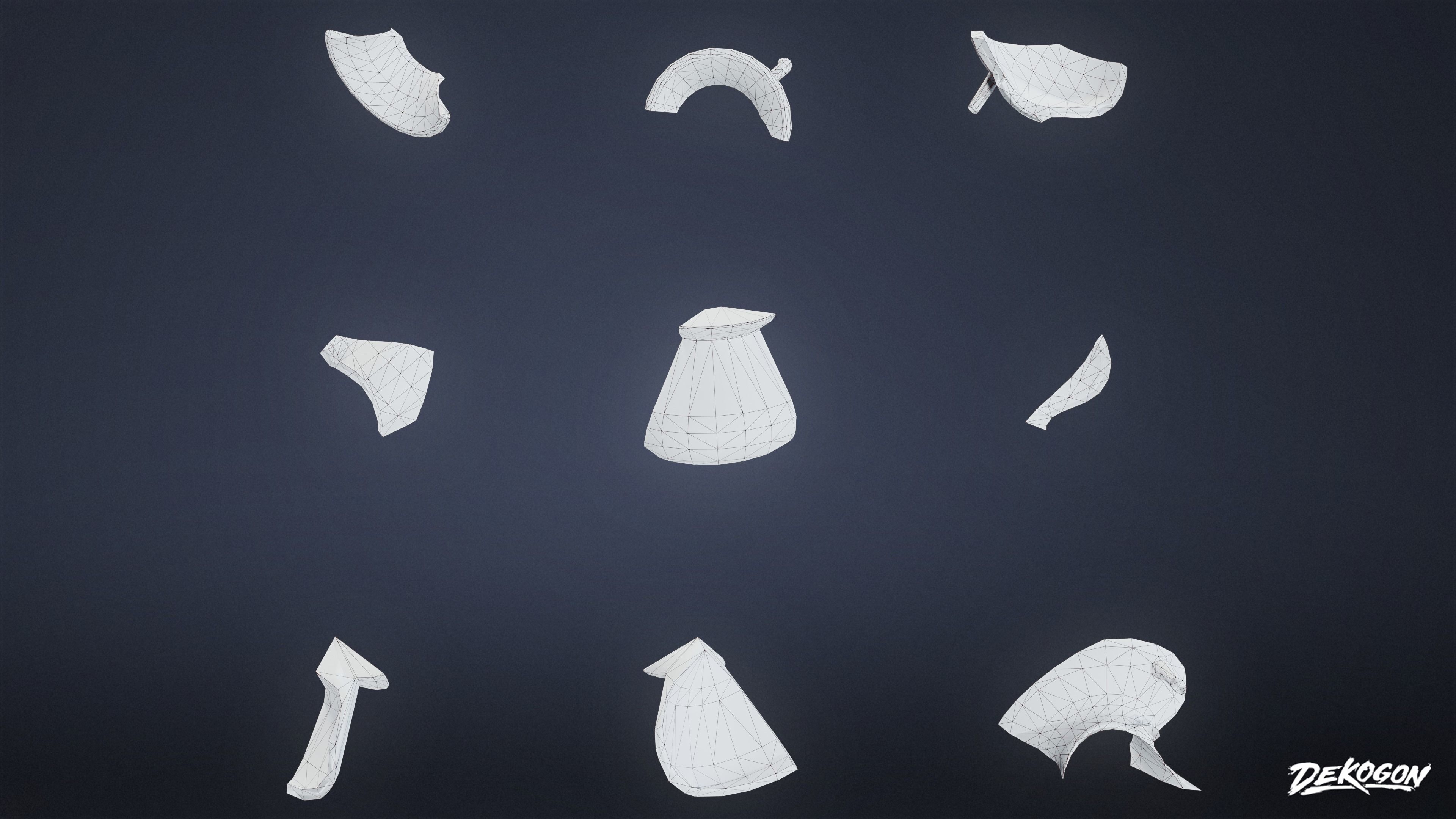 Ancient Treasures - Broken Clay Pot 01 - LOW POLY Low-poly 3D model_14