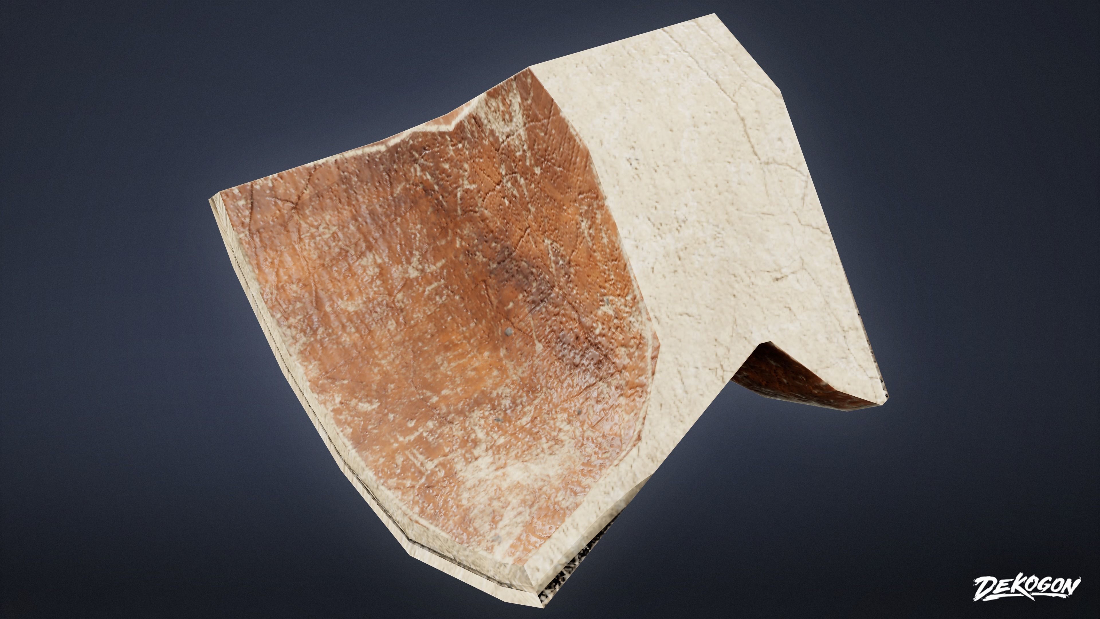 Ancient Treasures - Broken Clay Pot 01 - LOW POLY Low-poly 3D model_13