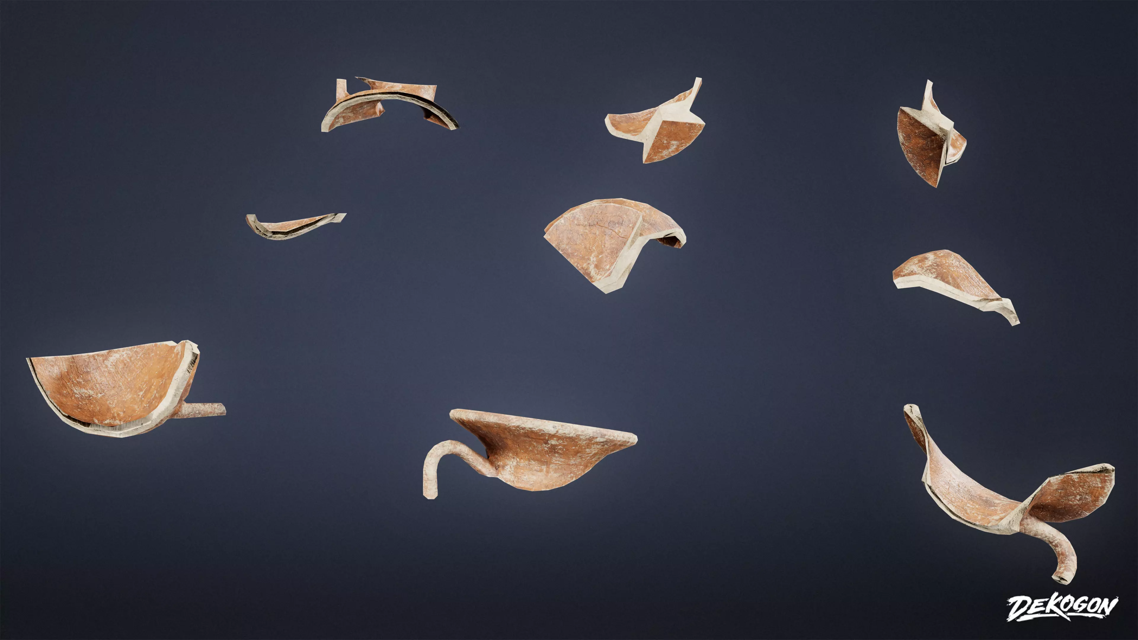 Ancient Treasures - Broken Clay Pot 01 - LOW POLY Low-poly 3D model_0