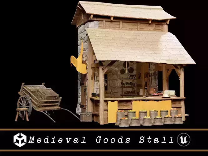 Medieval Goods Stall Market  3D Model Collection