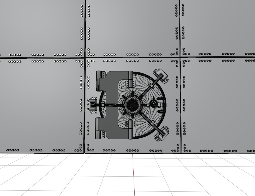 Steel Door of vault 3D model_7