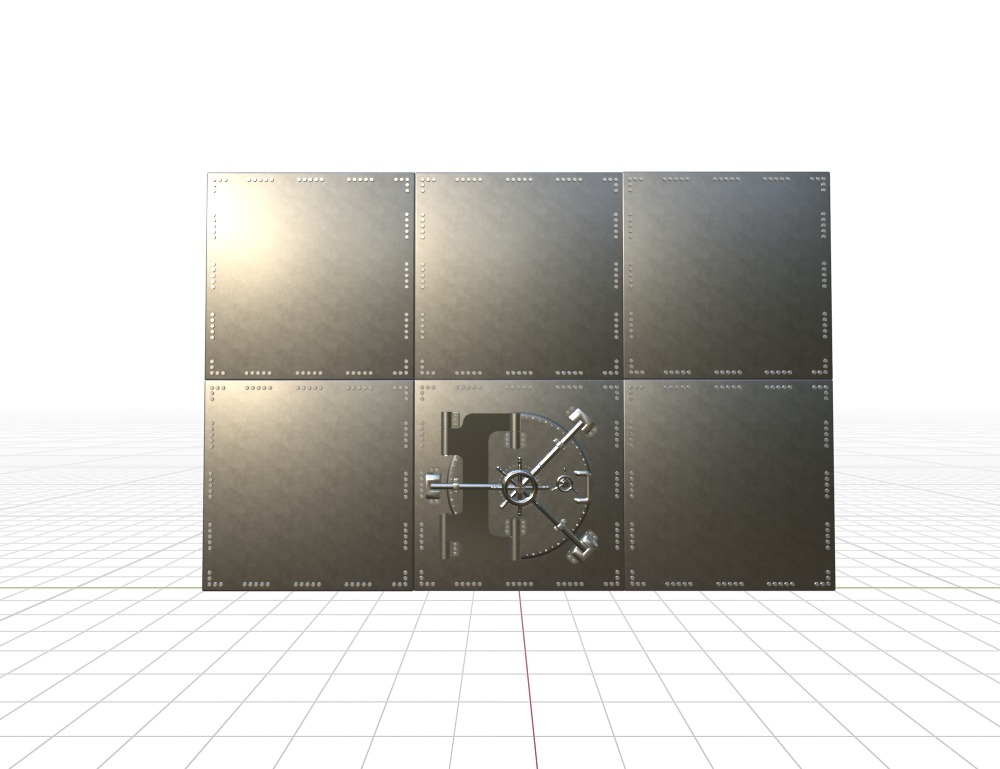 Steel Door of vault 3D model_5