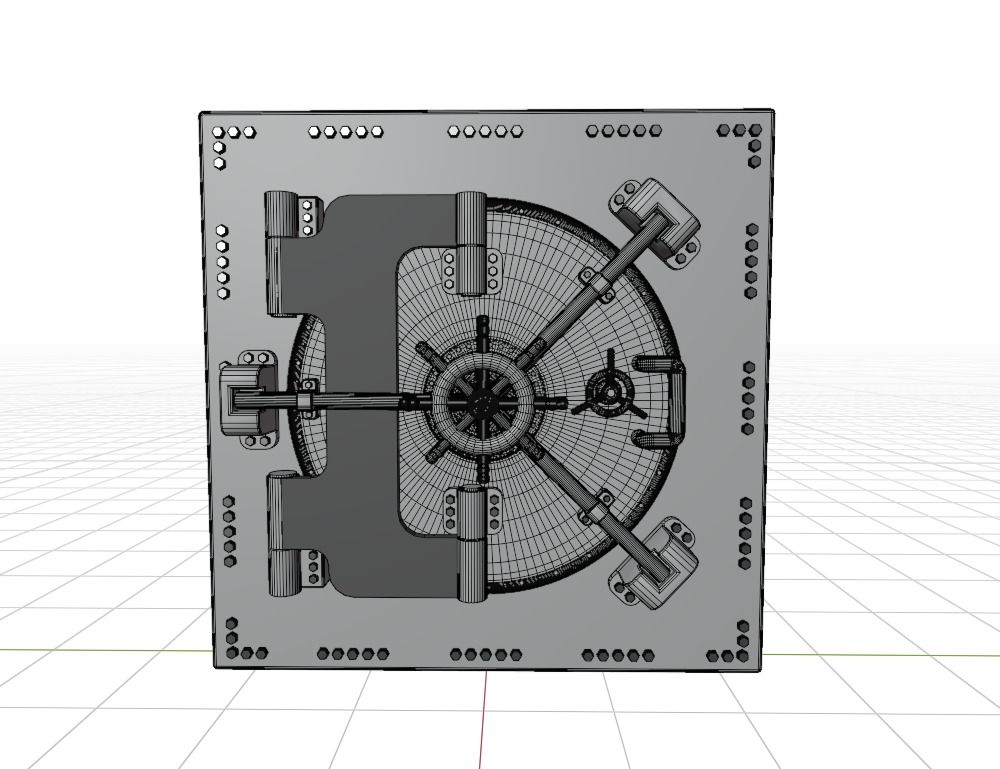 Steel Door of vault 3D model_1