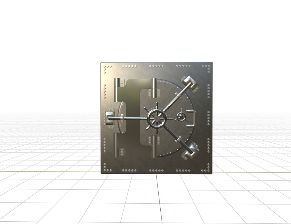 Steel Door of vault 3D model_6