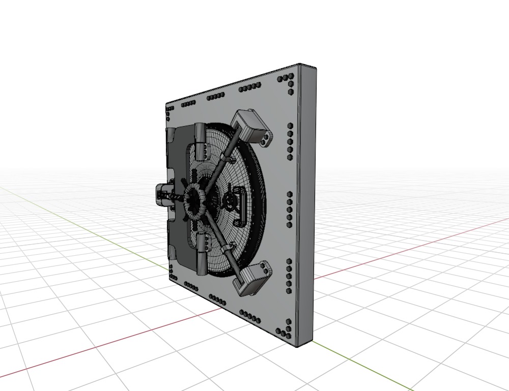 Steel Door of vault 3D model_4