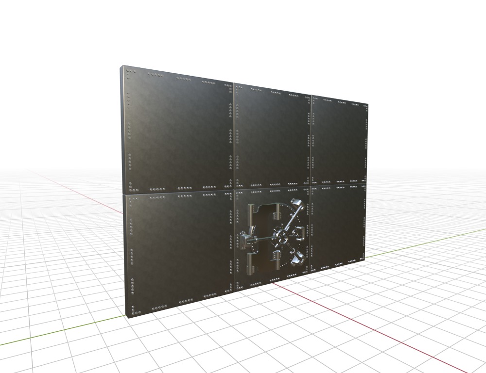Steel Door of vault 3D model_9