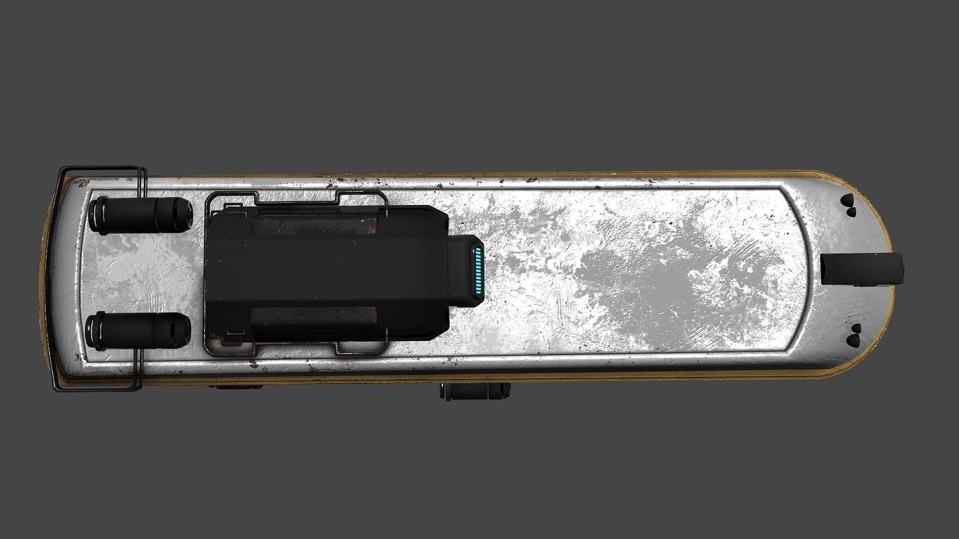 Diesel Punk Tram Low-poly 3D model_5