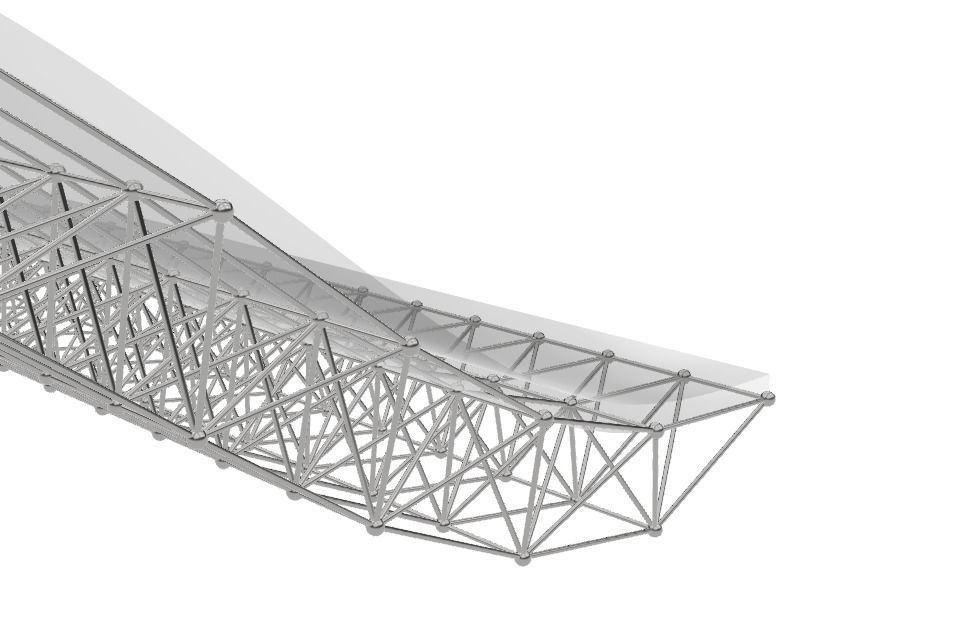 Wave roof 3D structure 3D model_2