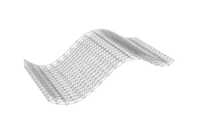 Wave roof 3D structure 3D model