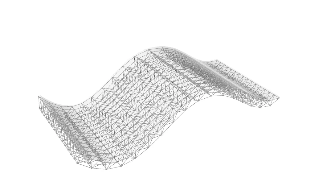 Wave roof 3D structure 3D model_0