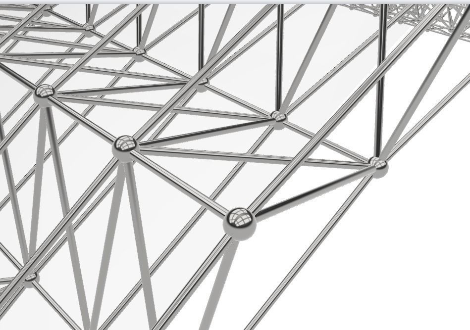 Wave roof 3D structure 3D model_1