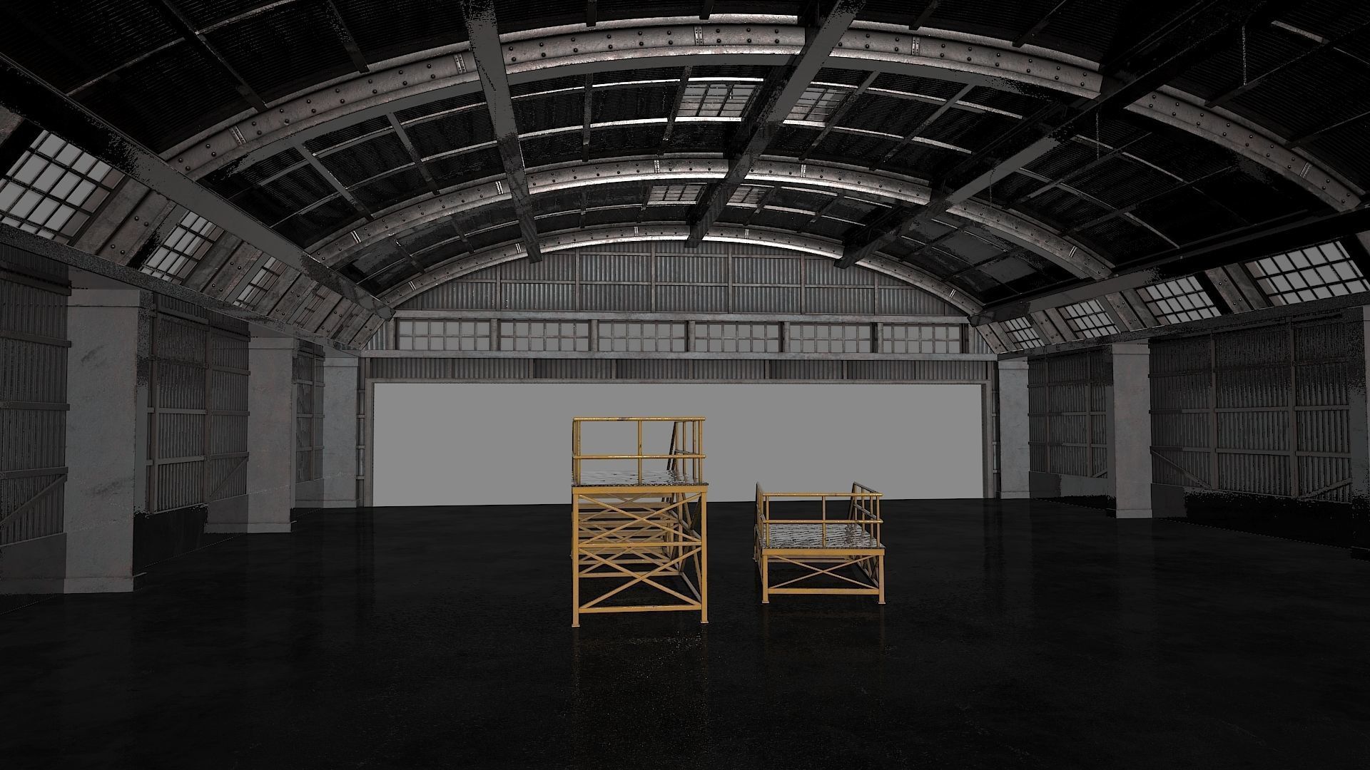 Hangar game ready pbr model Low-poly 3D model_5