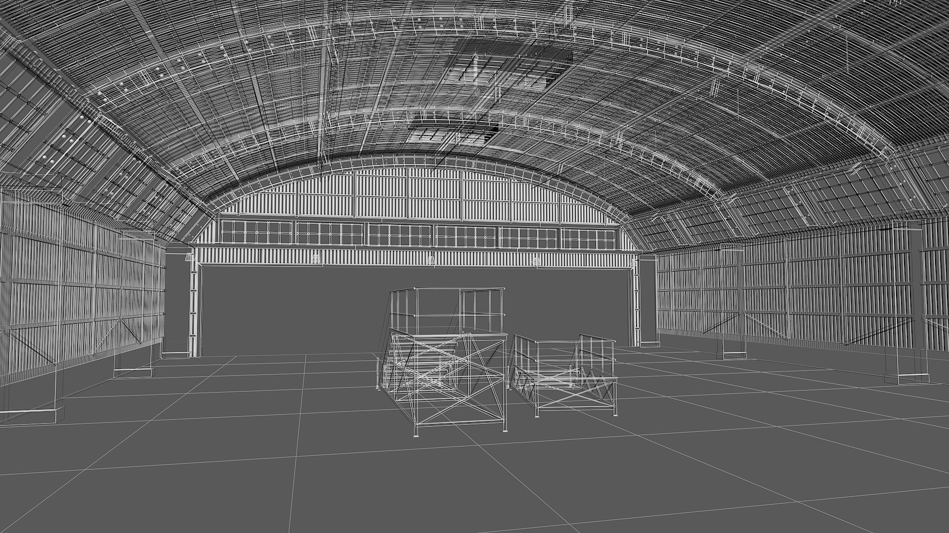 Hangar game ready pbr model Low-poly 3D model_6