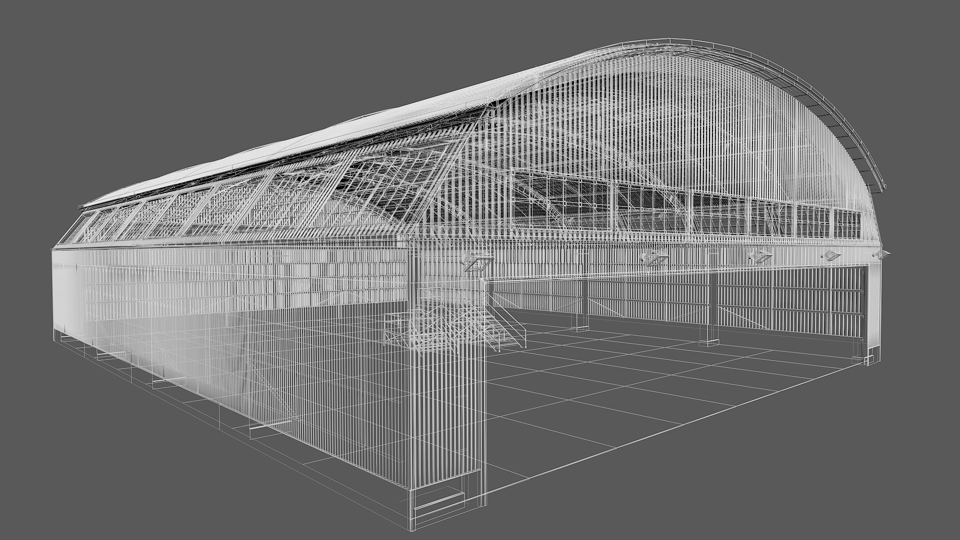 Hangar game ready pbr model Low-poly 3D model_8