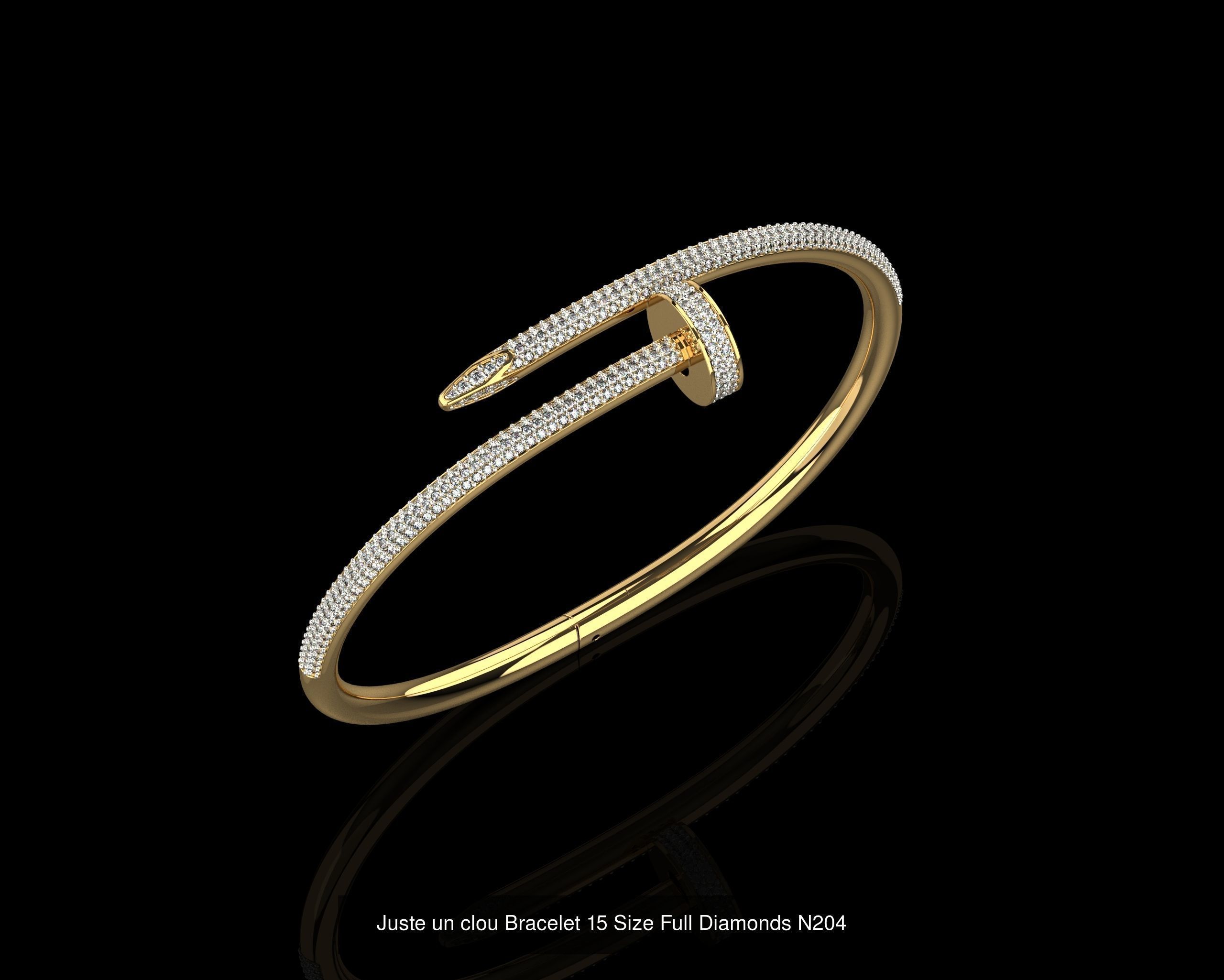 Juste un clou Bracelets Full Diamonds in different sizes 15 - 21 3D Model Collection_8