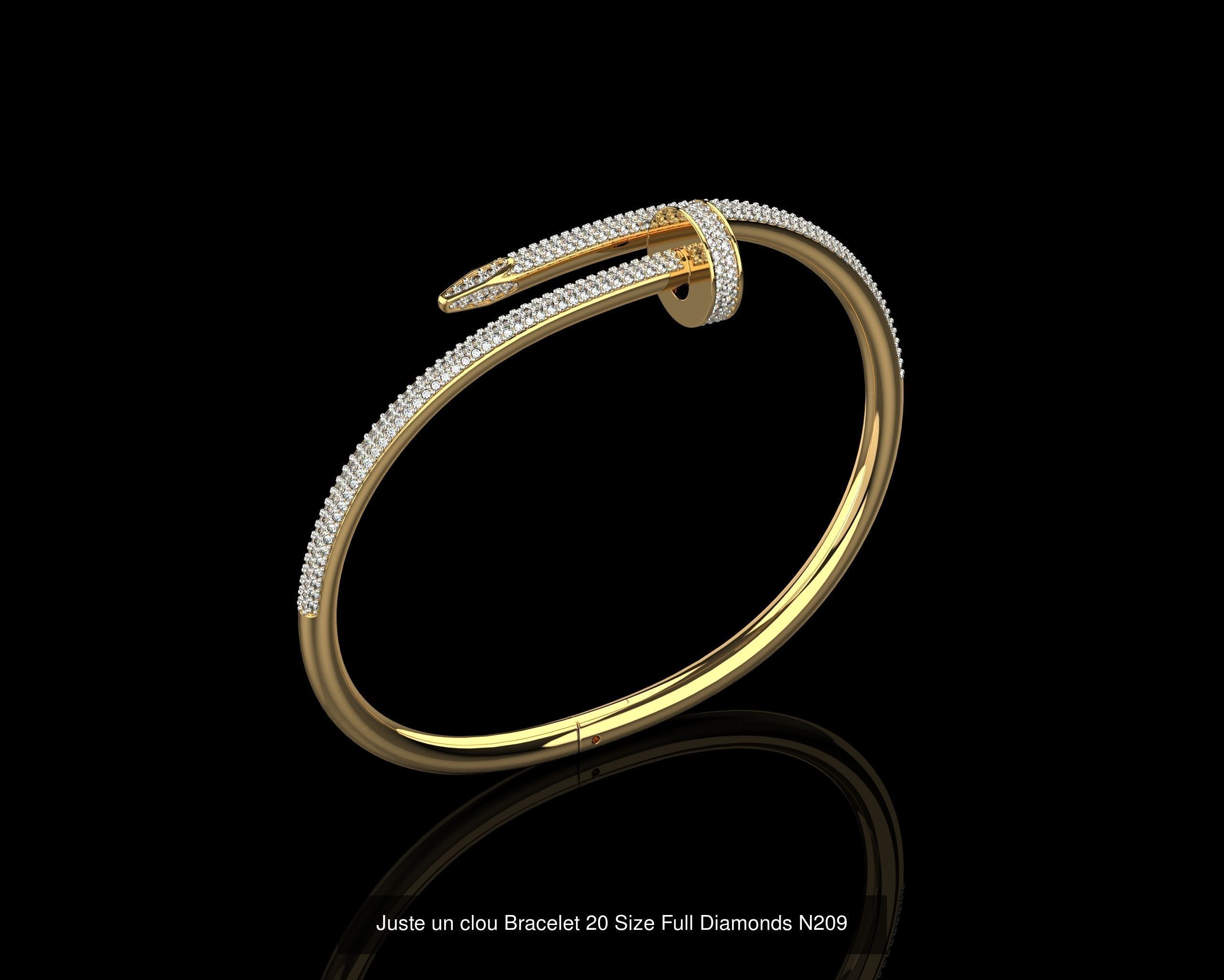 Juste un clou Bracelets Full Diamonds in different sizes 15 - 21 3D Model Collection_13