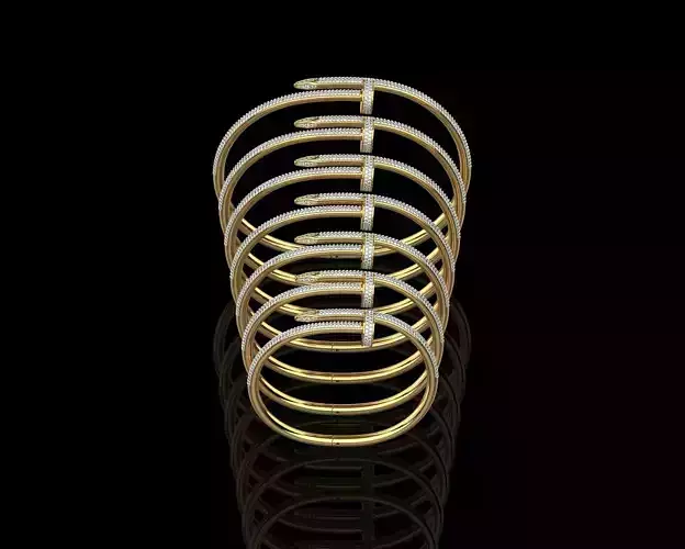 Juste un clou Bracelets Full Diamonds in different sizes 15 - 21 3D Model Collection