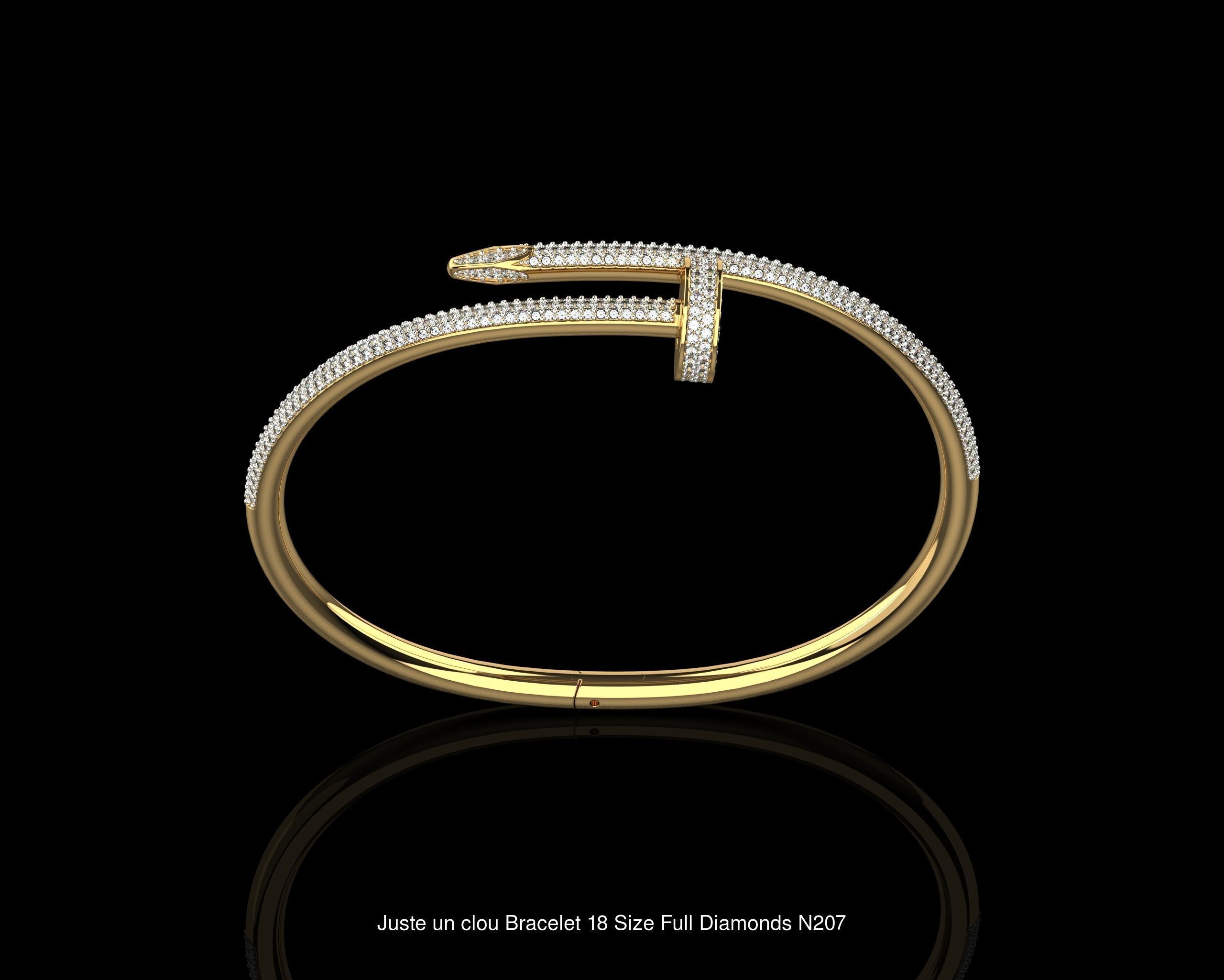 Juste un clou Bracelets Full Diamonds in different sizes 15 - 21 3D Model Collection_11