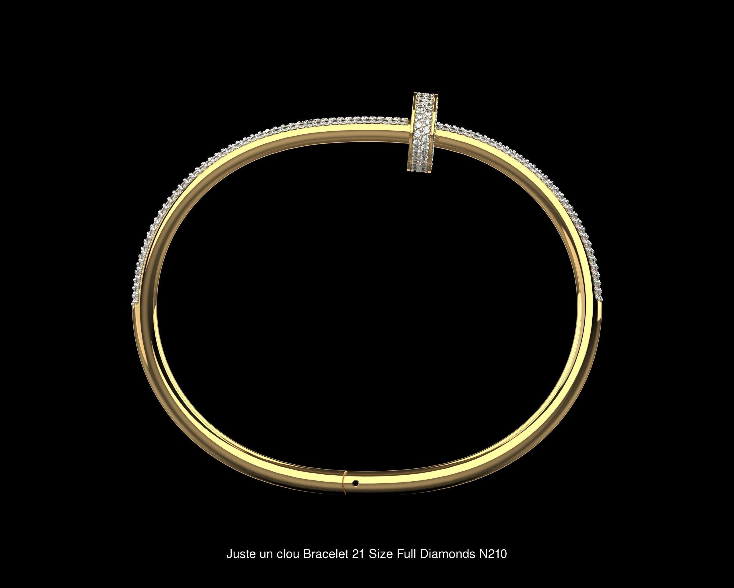 Juste un clou Bracelets Full Diamonds in different sizes 15 - 21 3D Model Collection_14