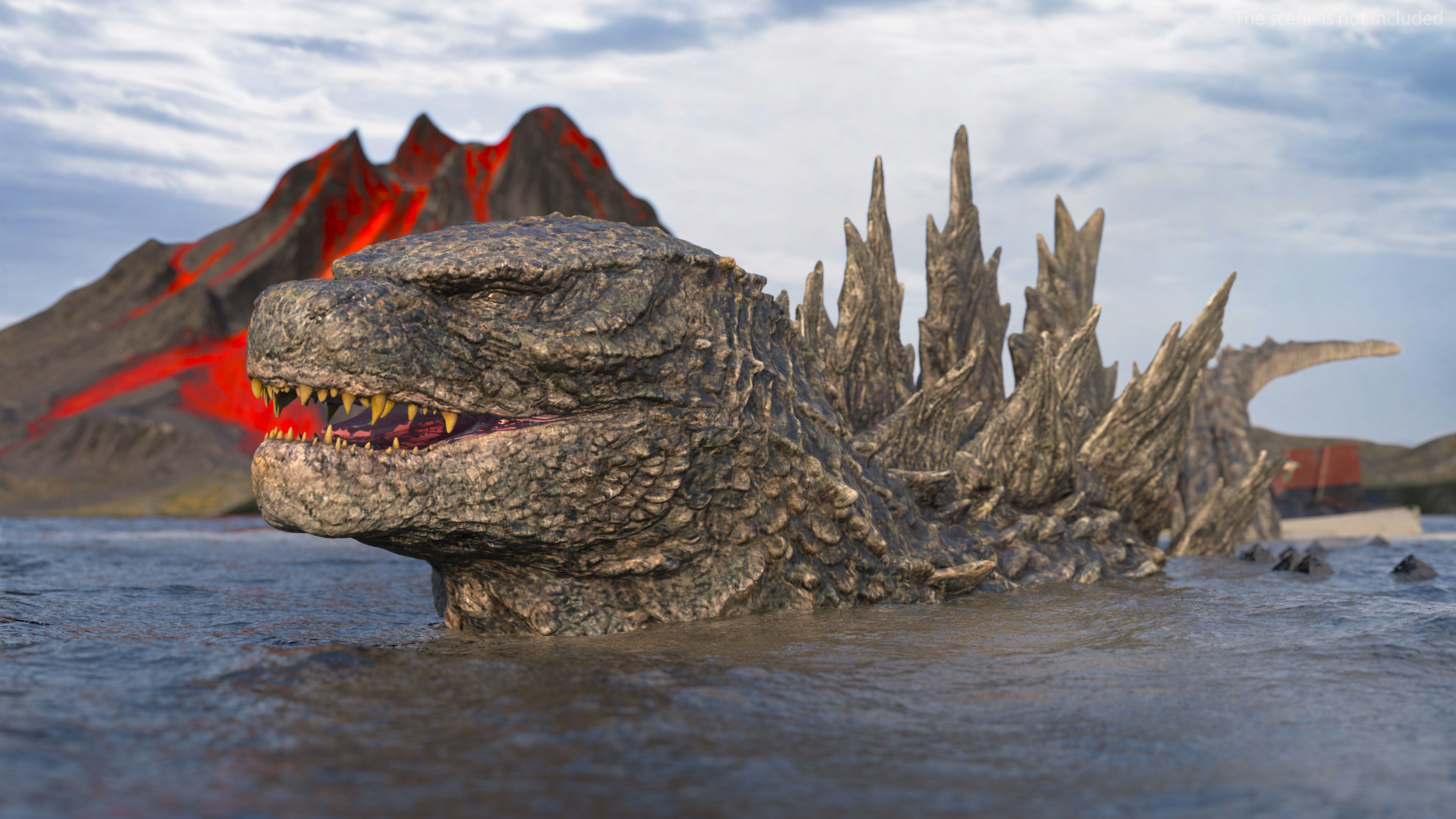 Monster Godzilla Rigged for Cinema 4D 3D model_5