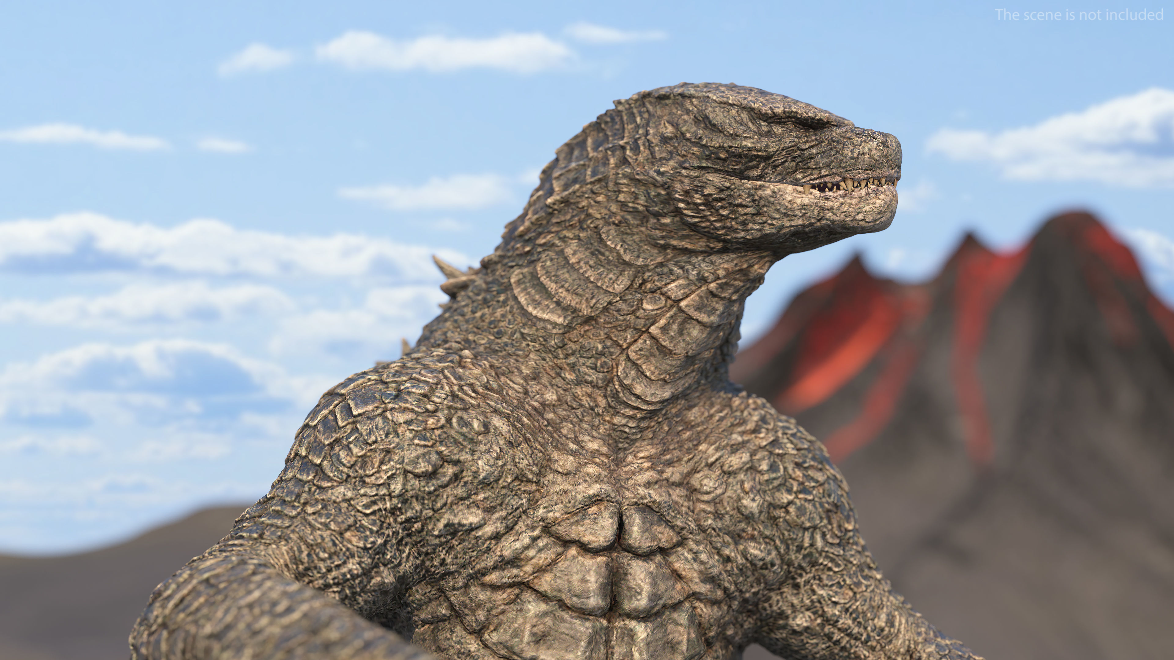Monster Godzilla Rigged for Cinema 4D 3D model_4