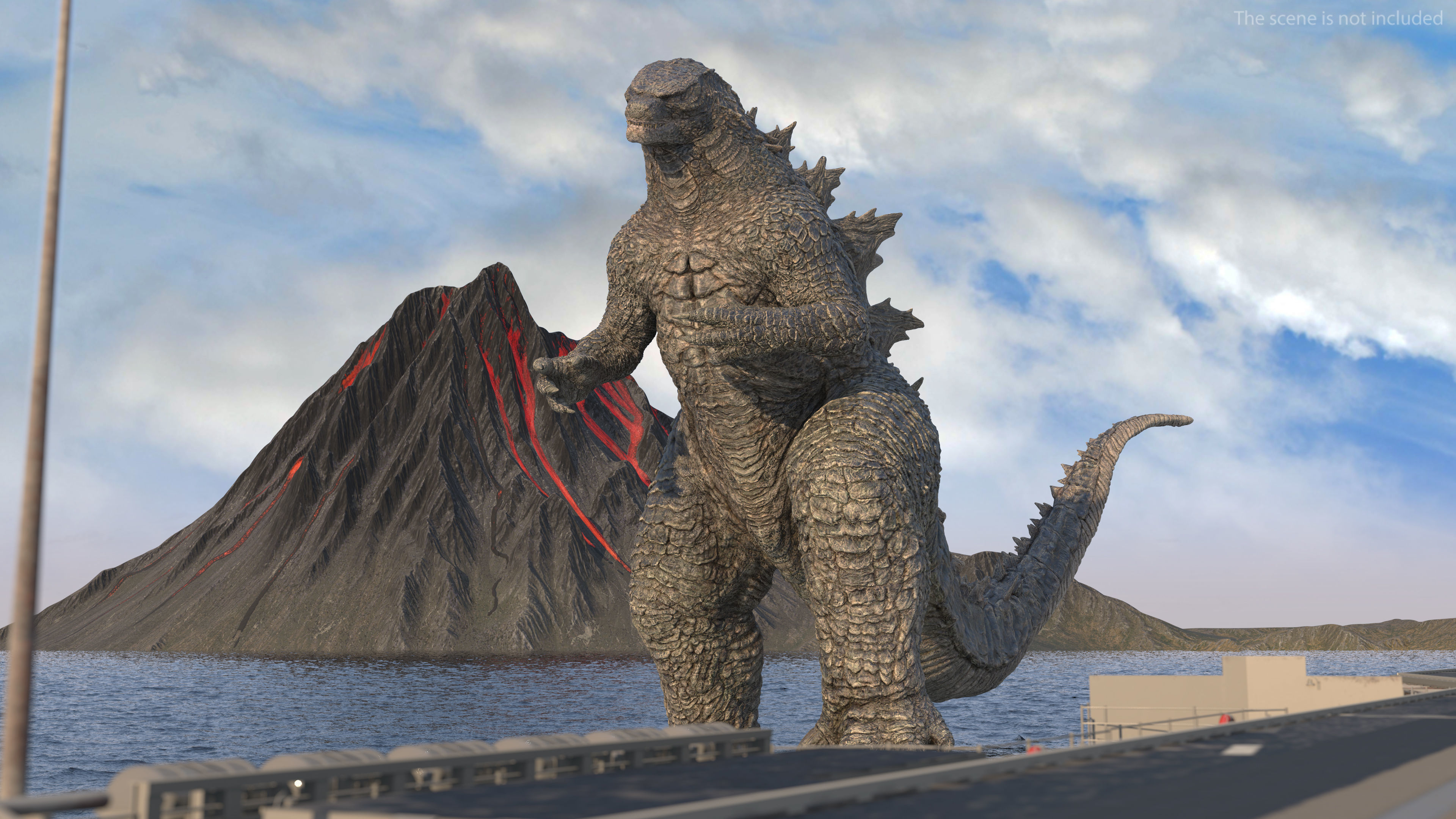 Monster Godzilla Rigged for Cinema 4D 3D model_2